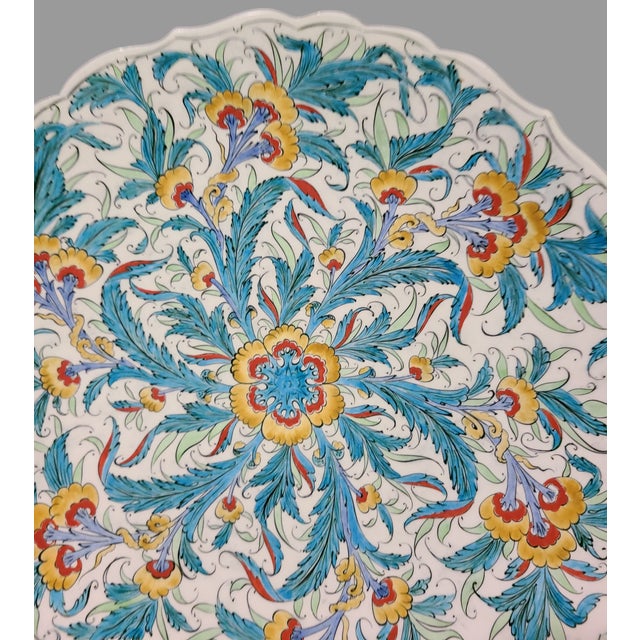 Vintage Large Hand Painted Wall Platter Tray Ceramic Avanos/Türkiye Artist Signed For Sale - Image 6 of 10