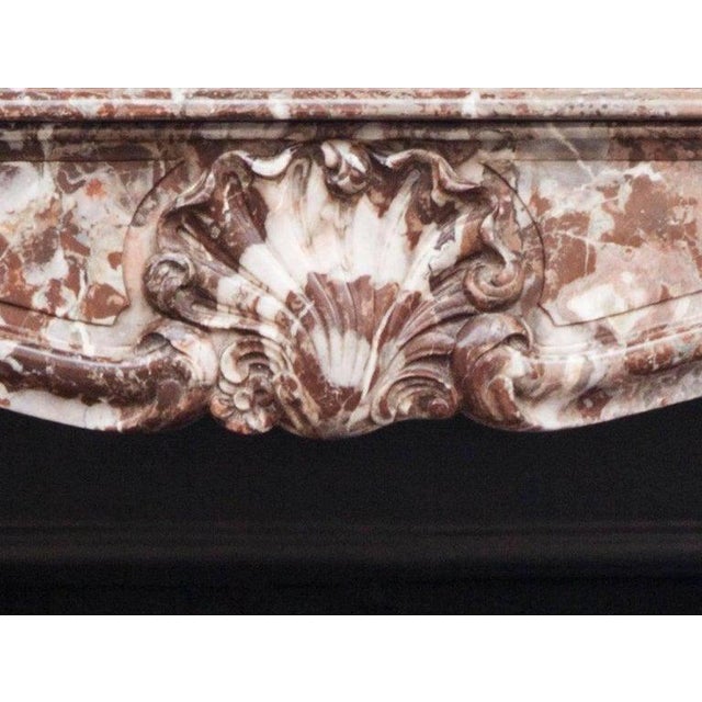18th Century Parisian Louis XV Marble Fireplace For Sale - Image 6 of 8