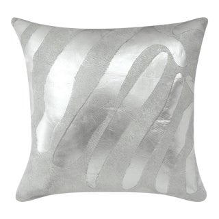 Zebra Silver 18" Pillow For Sale