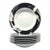 1980s Mikasa “Charisma, Black” Set of 7 Porcelain Rim Soup Bowls For Sale