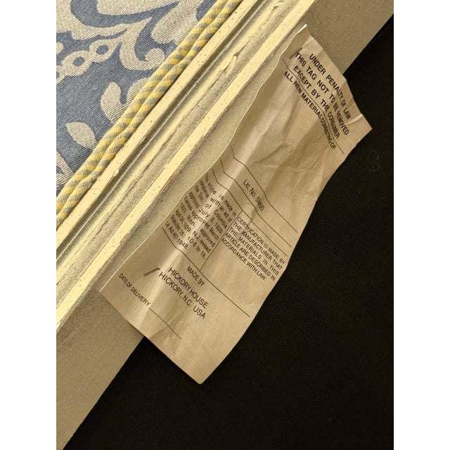 Custom Upholstered Hickory French Provincial Settee For Sale - Image 11 of 11