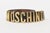 Modern Vintage Moschino Black Leather and Gold Lettered Belt For Sale - Image 3 of 9