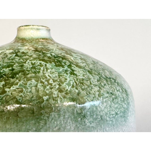 Studio Ceramic Vase with Crystalline Effect Glaze by Elisabeth Grosser, Germany, 1980s For Sale - Image 12 of 16