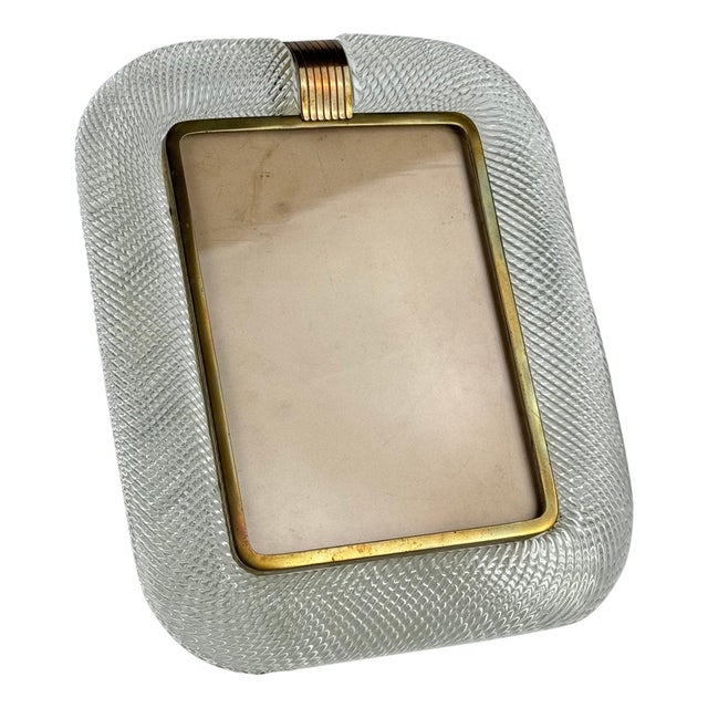 Large Torchon Glass Photo Frame attributed to Ercole Barovier for Barovier & Toso, 1938 For Sale