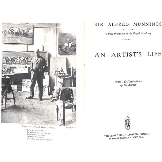 MUNNINGS, Sir Alfred [328] pp. Theodore Brun Limited 1950 9 1/4" x 6 1/4" w/ 140 illustrations by the author w/ full-...