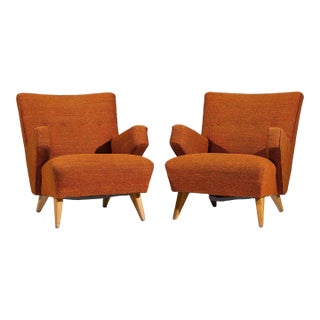 Jens Risom for Knoll Mid Century Lounge Chairs - Pair For Sale
