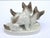 Vintage Gray and White Terrier Dogs Playing Porcelain Figurine Japan For Sale - Image 4 of 7
