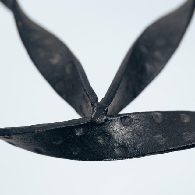 Glass Art Deco Floor Lamp in Wrought Iron and Glass For Sale - Image 7 of 18