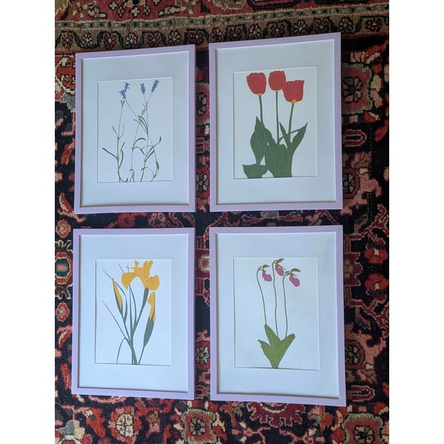 Henry Evans Botanical Linocut Prints Framed- Set of 4 For Sale - Image 4 of 17