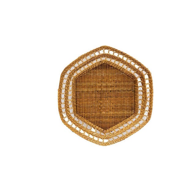 Hexagonal Woven Basket, 20" For Sale - Image 4 of 4