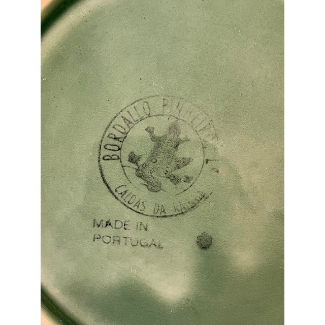 Pair of Vintage Green Majolica Bordallo Pinheiro Bowls From Portugal For Sale - Image 10 of 10