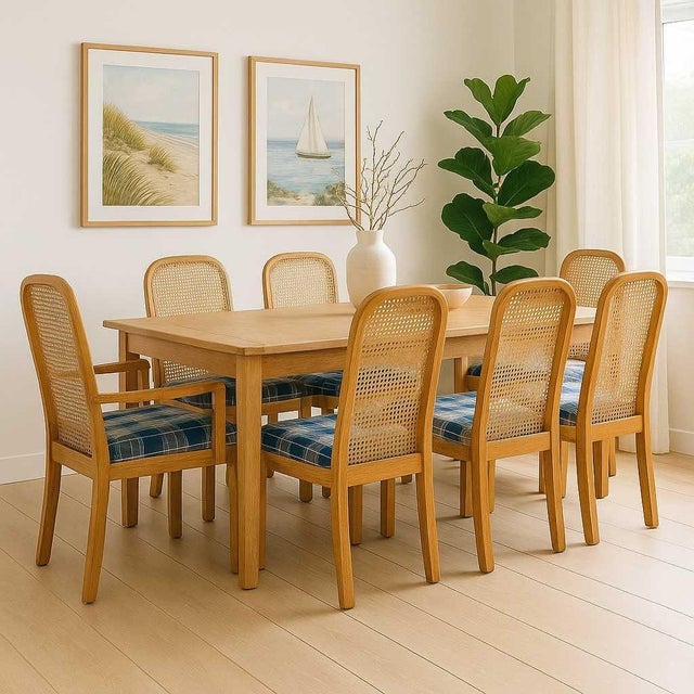 Postmodern Cane Back Dining Chairs by Douglas, Set of 6, 1980s For Sale In Los Angeles - Image 6 of 18