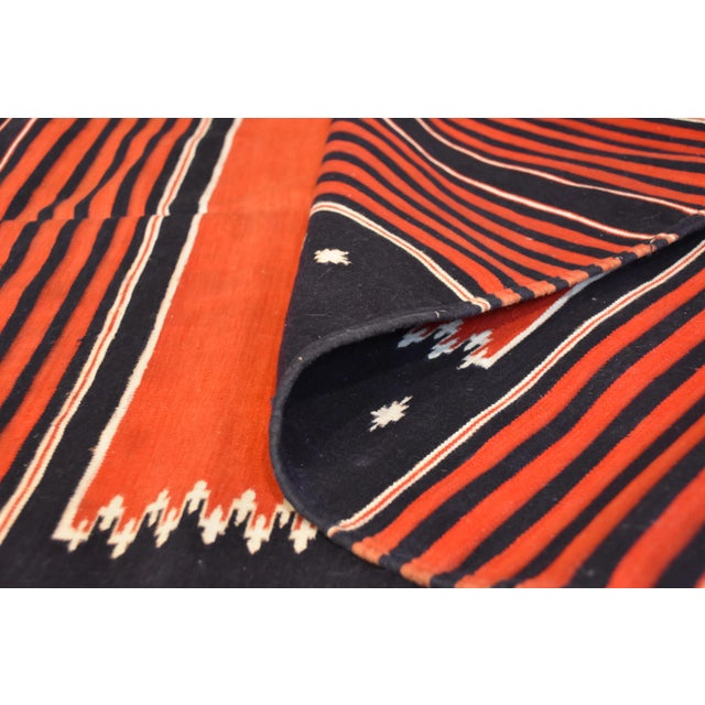 Indian Red, White, and Blue Mehrab Rug, 1970s For Sale - Image 13 of 16