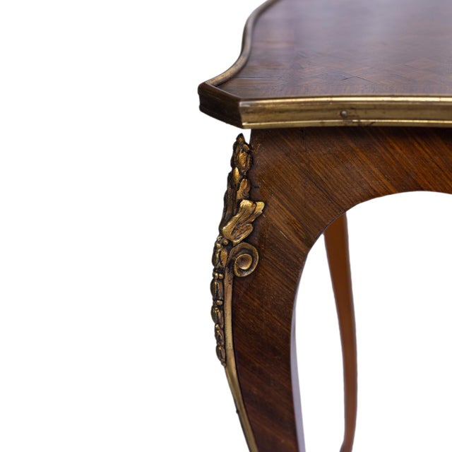 Set Three Louis XV-Style Kingwood and Parquetry Nesting Tables, French, C. 1880 For Sale - Image 11 of 13