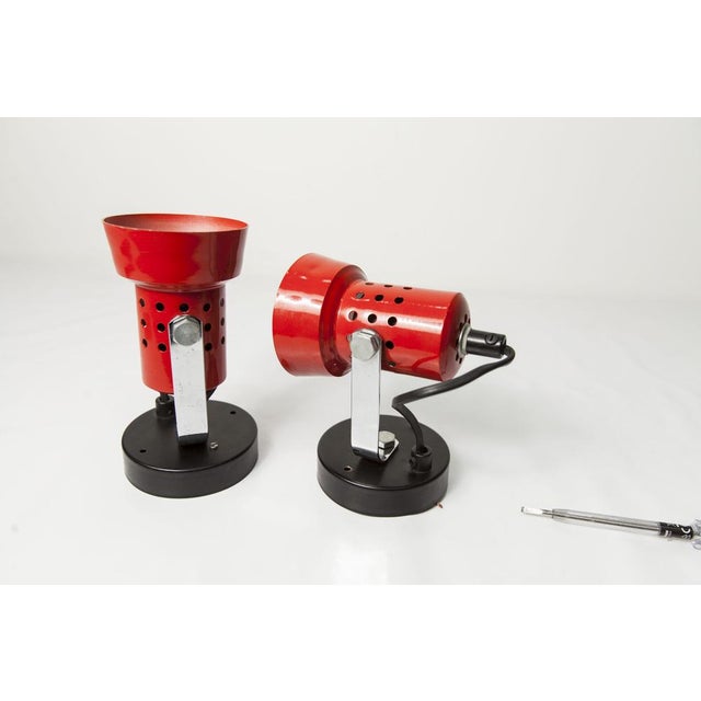 Red and Black Wall Lights, 1970s, Set of 2 For Sale - Image 6 of 18