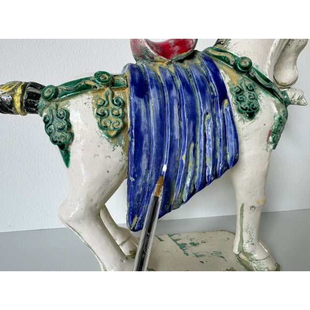 Vintage Asian Tang Dynasty Style Ceramic Horse Figurine/ Sold For Sale - Image 12 of 12