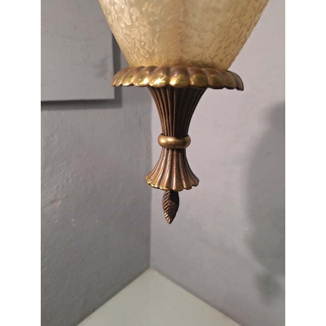 Chandelier in Bronze Decorated with Acidic Glass by Archimedes Seguso for Seguso Murano, 1940s For Sale - Image 6 of 11