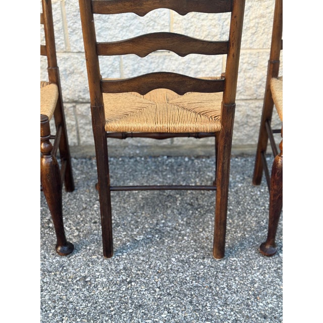 Mid 20th Century Set of 4 French Provincial Rush Seat Dining Chairs For Sale - Image 9 of 12