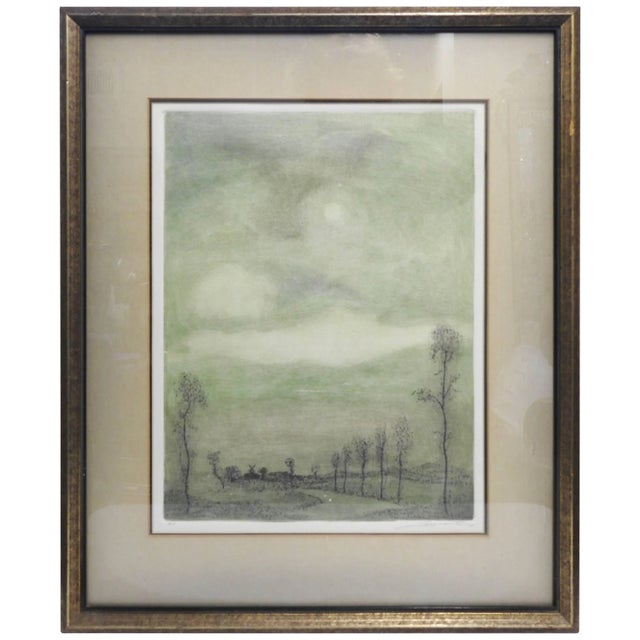 Tree Scene Watercolor Signed by Lancaster For Sale - Image 10 of 10