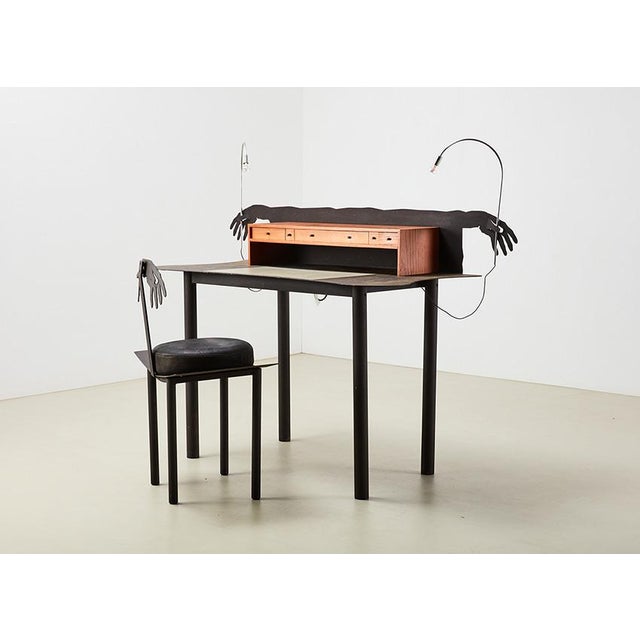 Postmodern Entremanos Desk & Chair attributed to Artist and Architect Andres Nagel for Akaba, Spain, 1988, Set of 2 For Sale - Image 3 of 13