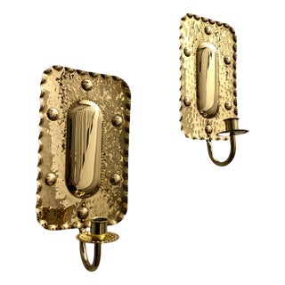 Mid-Century Swedish Brass Sconces by A. Eriksson Linberg, Set of 2 For Sale