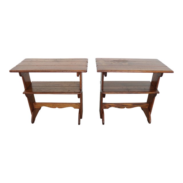 Vintage Old Hickory American Provincial Side Tables (Set of 2) For Sale