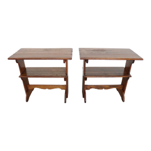 Vintage Old Hickory American Provincial Side Tables (Set of 2)