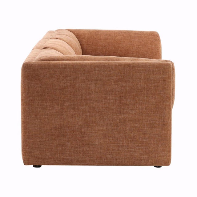 Contemporary Terra Cotta Upholstered Sofa For Sale - Image 3 of 6