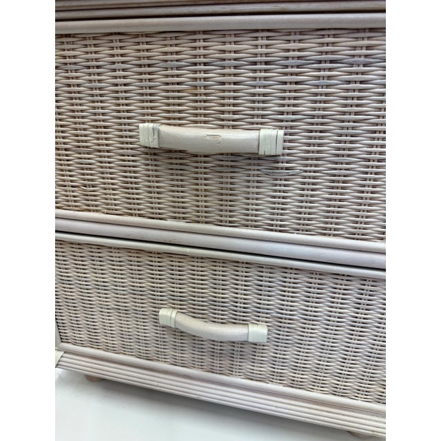 Vintage Wicker Nightstands 1980's -a Pair For Sale - Image 12 of 13