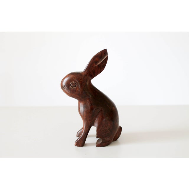 Vintage Hand Carved Wood Rabbit Chairish