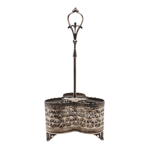 1873 English Silver Plated Triple Wine Bottle Holder Carrier
