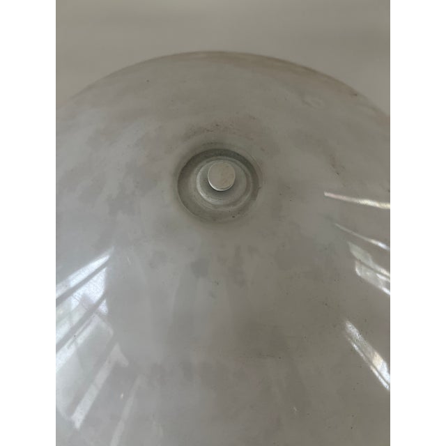 Early 20th Century Postmodern Sculptural Floor Lamp With Wavy Black Metal Stem and Alabaster Stone Shade For Sale - Image 4 of 4