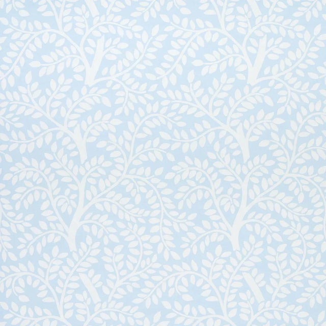 Schumacher Temple Garden II Wallpaper in Sky - Sample For Sale