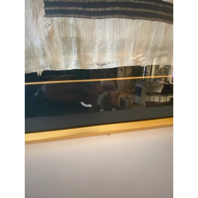 Vintage Hand-Painted Egyptian Couple Painting on Papyrus - Signed & Framed For Sale In Denver - Image 6 of 9