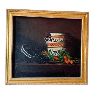 1960s Mid-Century Modern Dutch Baroque Still Life Painting, Attributed to Bert Beirne For Sale