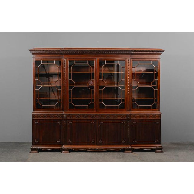 Object: Library / Large Bookcase Period & Style: English Style - First Half of the 20th Century Features - Imposing,...
