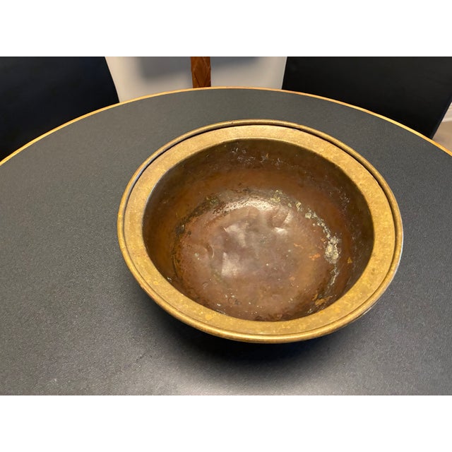 Antique Footed Brass Jardiniere With Lions Masks and Handles For Sale In Chicago - Image 6 of 7