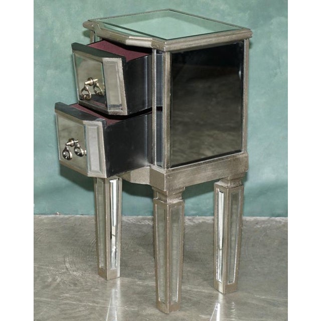 Glass Venitian Bevelled Glass Nightstand with Drawers by Aeg, 2010, Set of 2 For Sale - Image 7 of 18