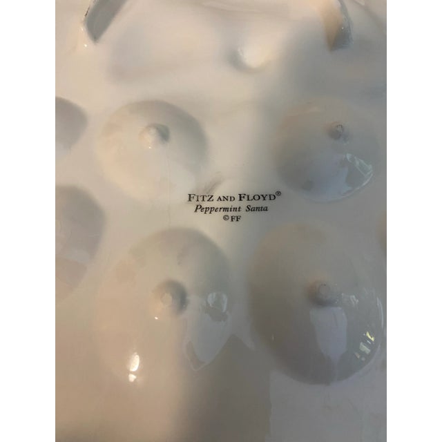 White Vintage Fitz and Floyd Porcelain Santa Platter For Sale - Image 8 of 8