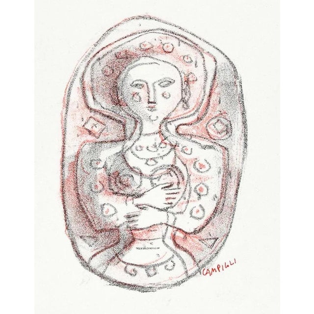 Woman - Original Lithograph by Massimo Campigli - 1960s 1960s For Sale - Image 3 of 3