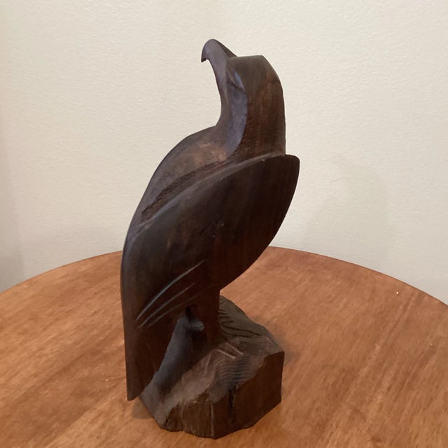 Mid 20th Century Wooden Carved American Eagle Mahogany For Sale - Image 4 of 11