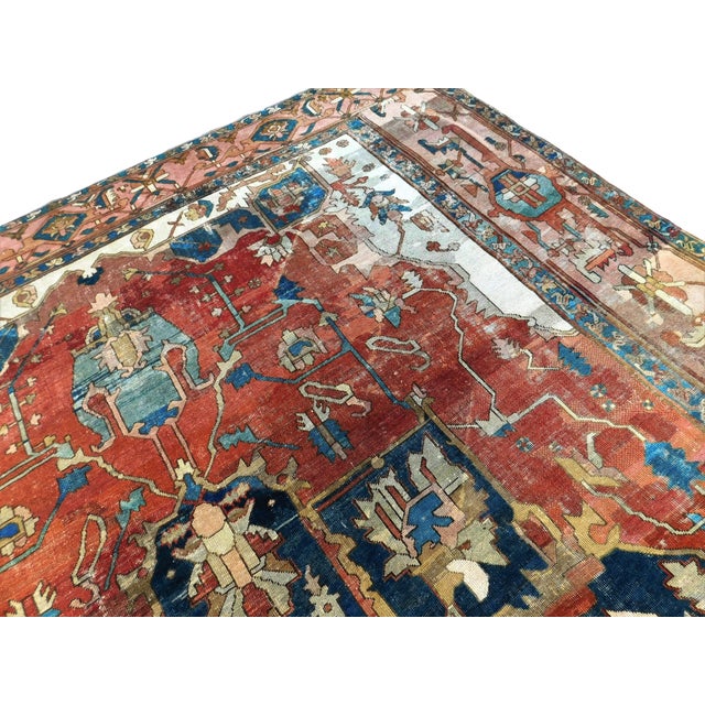 Antique Persian Serapi Rug. 13'6"x 9'6" For Sale - Image 12 of 18