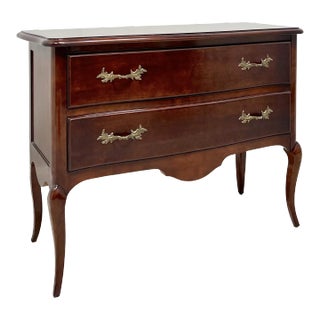 Late 20th Century Cherry French Provincial Louis XV Two-Drawer Occasional Chest For Sale