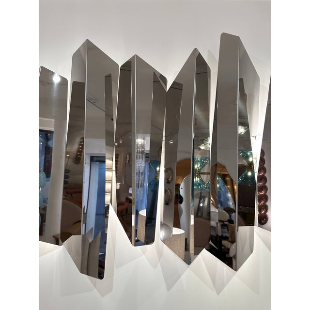 Silver Large Wall Lamp Sconce Metal Sculpture by Mario Torregiani, Italy, 1990s For Sale - Image 8 of 12