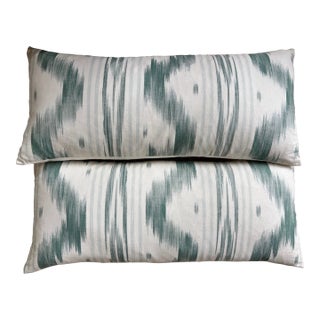 Pierre Frey Pillows in Celadon, a Pair For Sale