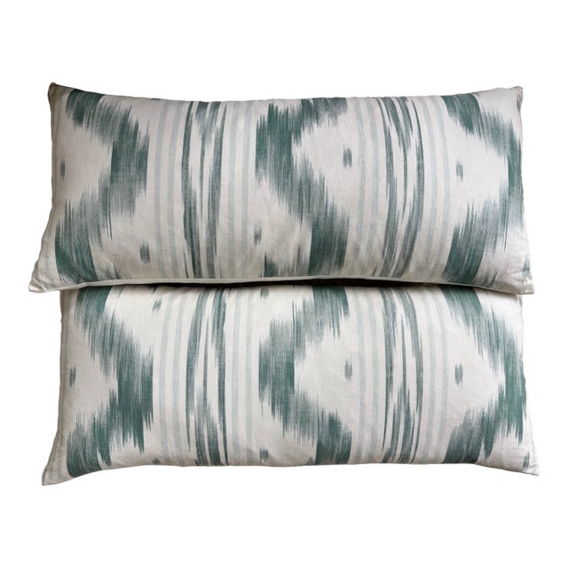 Pierre Frey Pillows in Celadon, a Pair For Sale