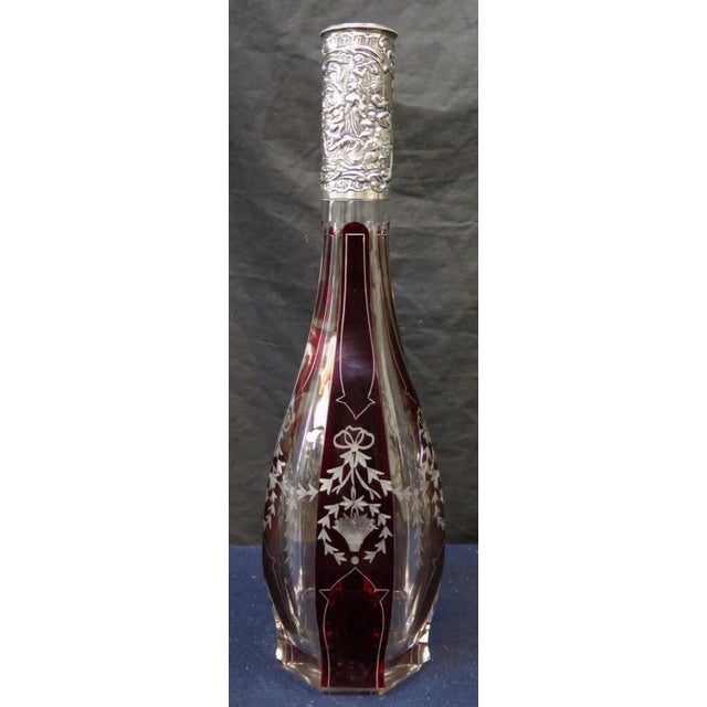 Vintage Early 20th Century Bohemian Decanter For Sale - Image 4 of 11
