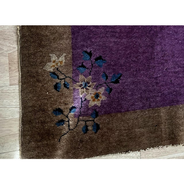 1920s, Handmade Antique Art Deco Chinese Rug 2.6' X 2.7' For Sale - Image 9 of 9