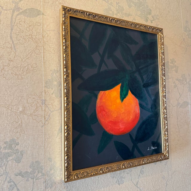 Orange Original Contemporary Still Life Orange Painting on Canvas, Signed For Sale - Image 8 of 9