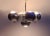 Goffredo Reggiani 70s Chrome 5-Eyeball Lights Chandelier With Hashtag Lucite Frame Attributed to Riggiani For Sale - Image 4 of 9